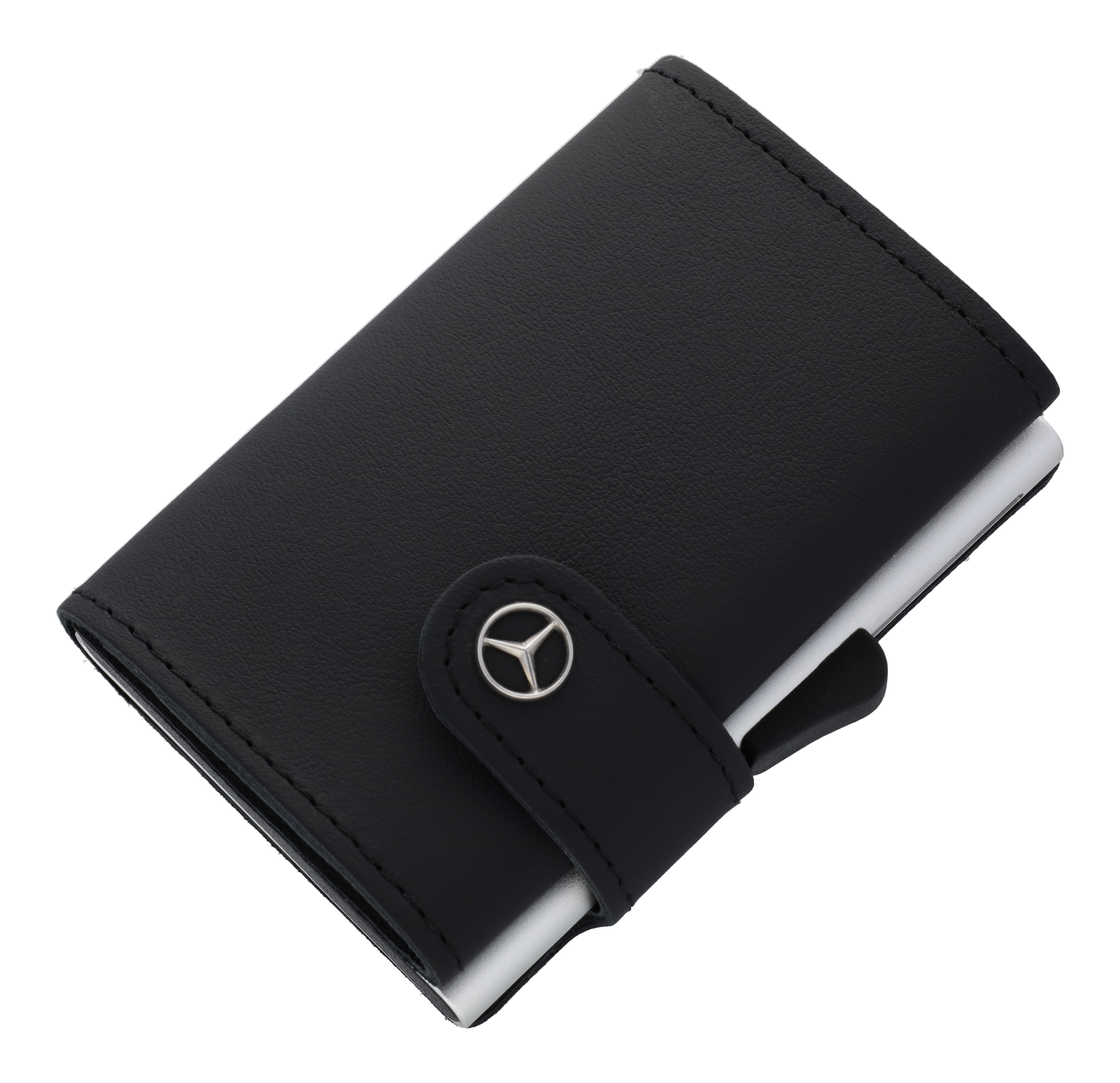 Mini wallet, Vehicle leather - black, Leather