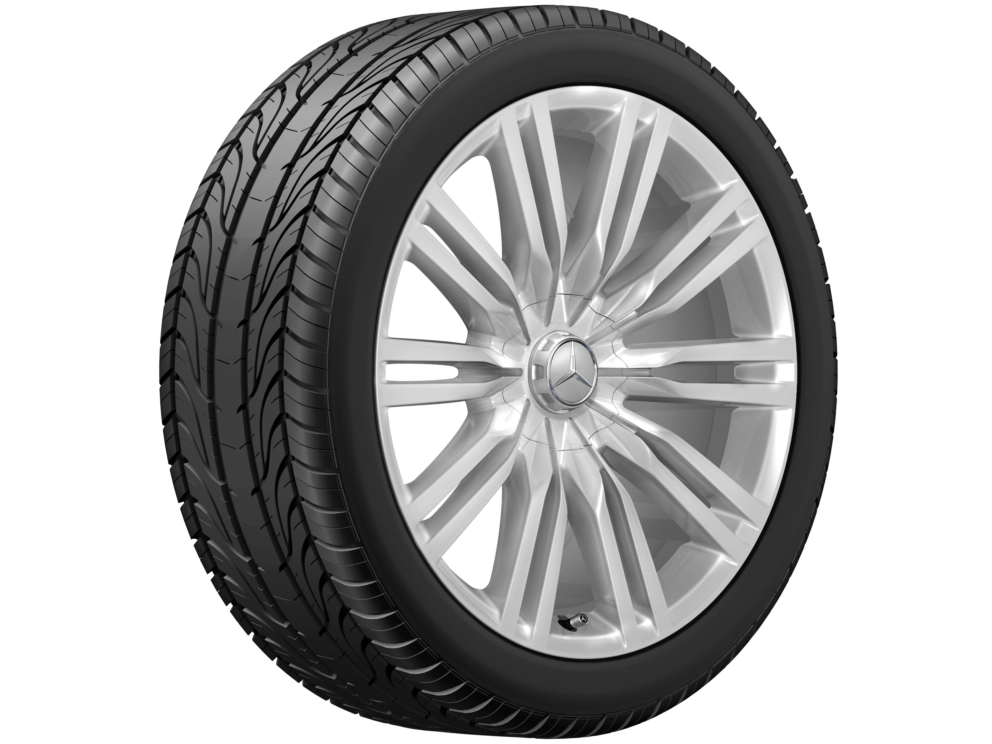 10-twin-spoke wheel, 50.8 cm (20-inch) - 10 J x 20 ET 48,1, silver-coloured, polished