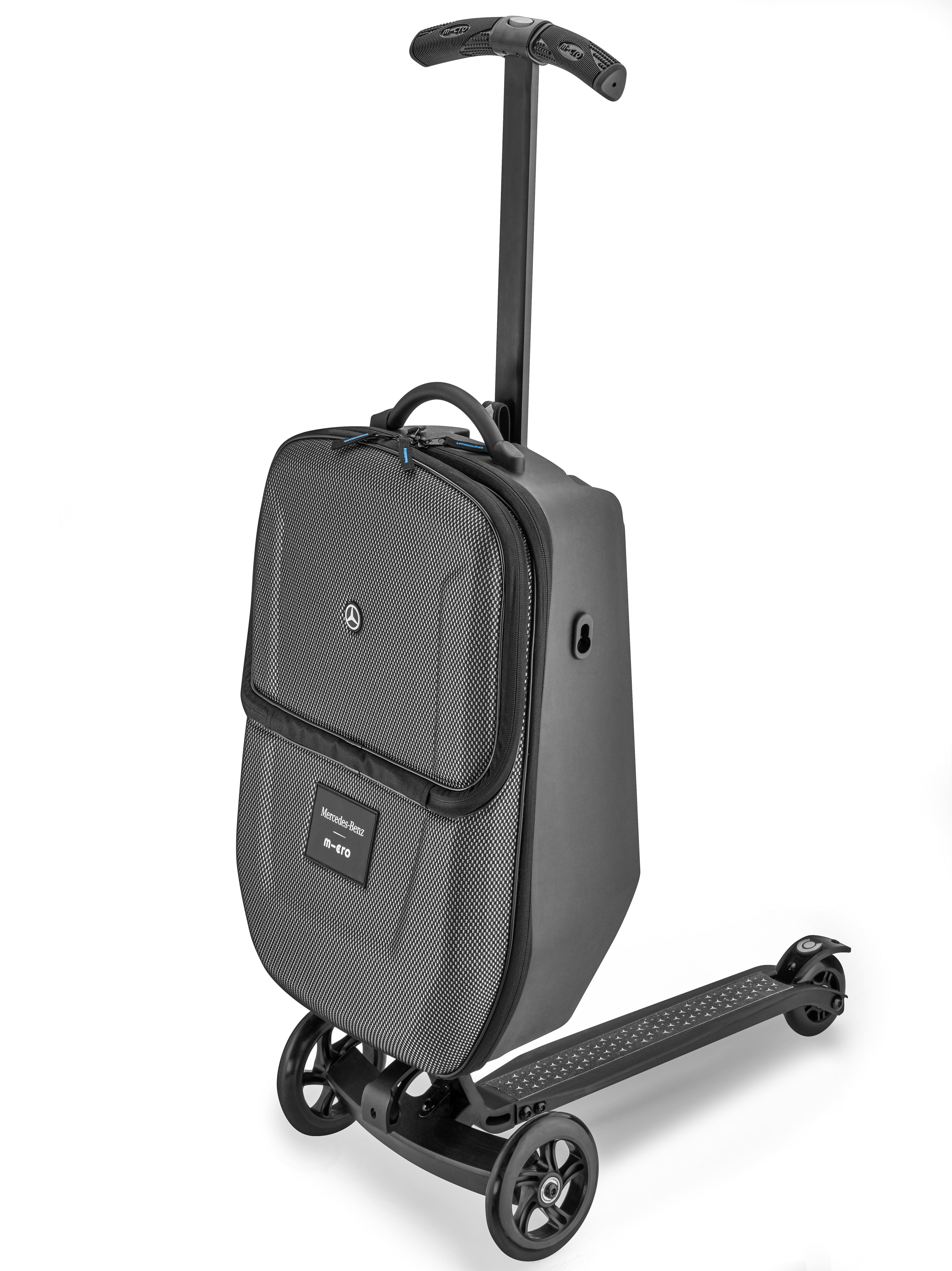 Scooter suitcase, Micro Luggage 4.0 - black, Aluminium / Nylon, Micro Mobility