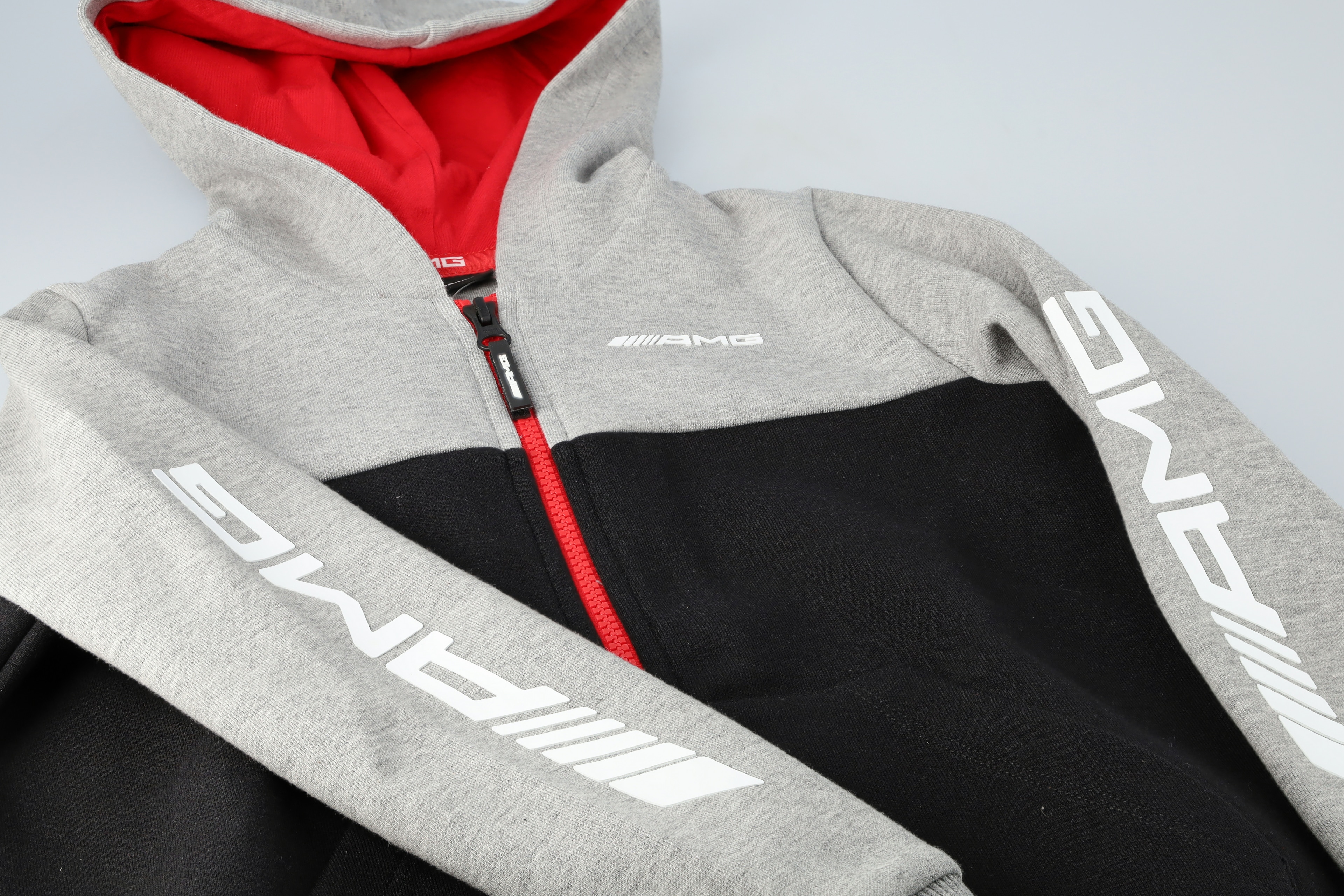 AMG Sweatjacke Kinder - grau / schwarz, 116 / 122