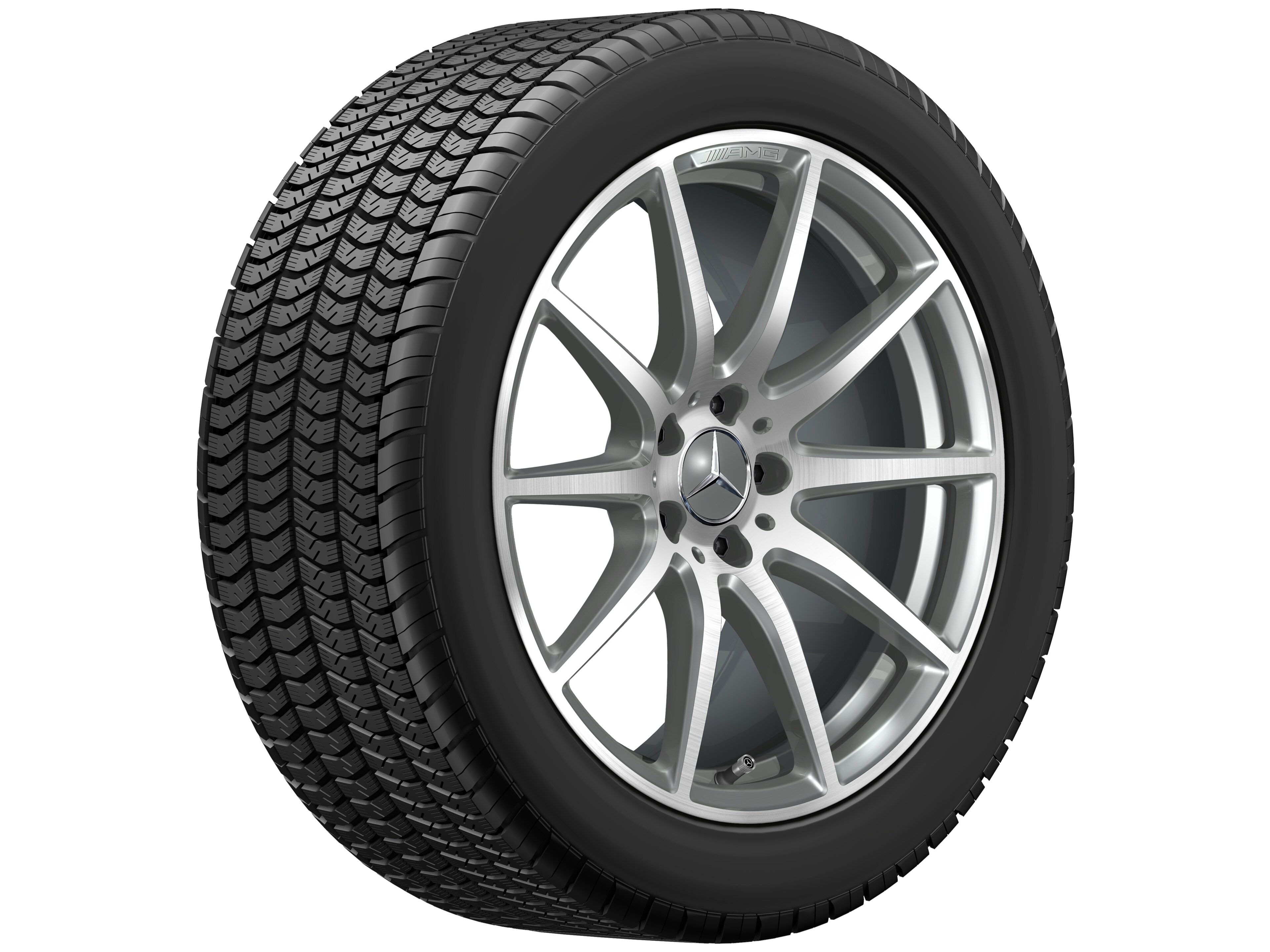 AMG 10-spoke wheel, 48.3 cm (19-inch) - 11 J x 19 ET 53, titanium grey, high-sheen