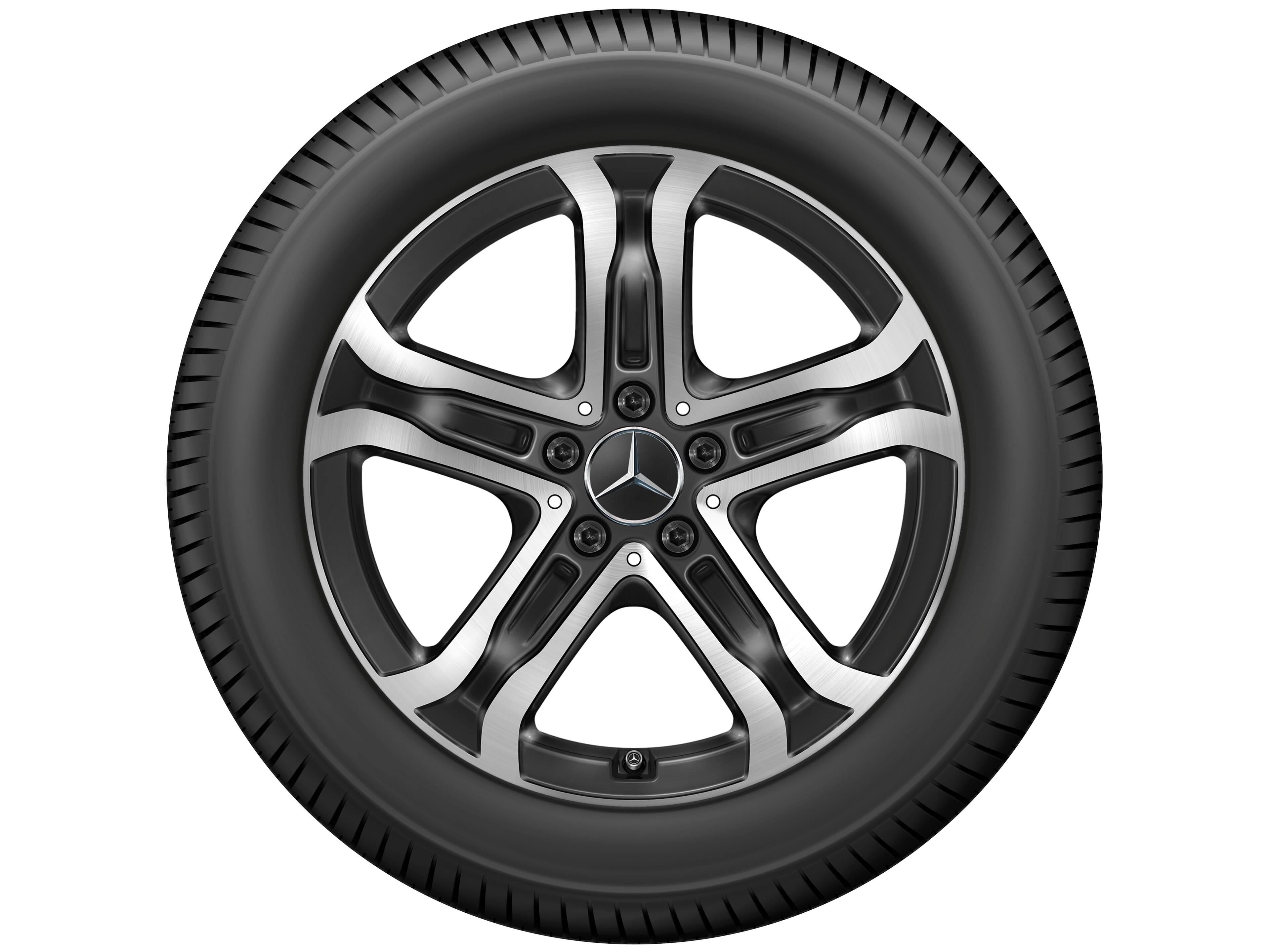 5-spoke wheel, 45.7 cm (18-inch), High-sheen finish, Aerodynamically optimised - 7,5 J x 18 ET 53,5, black, high-sheen