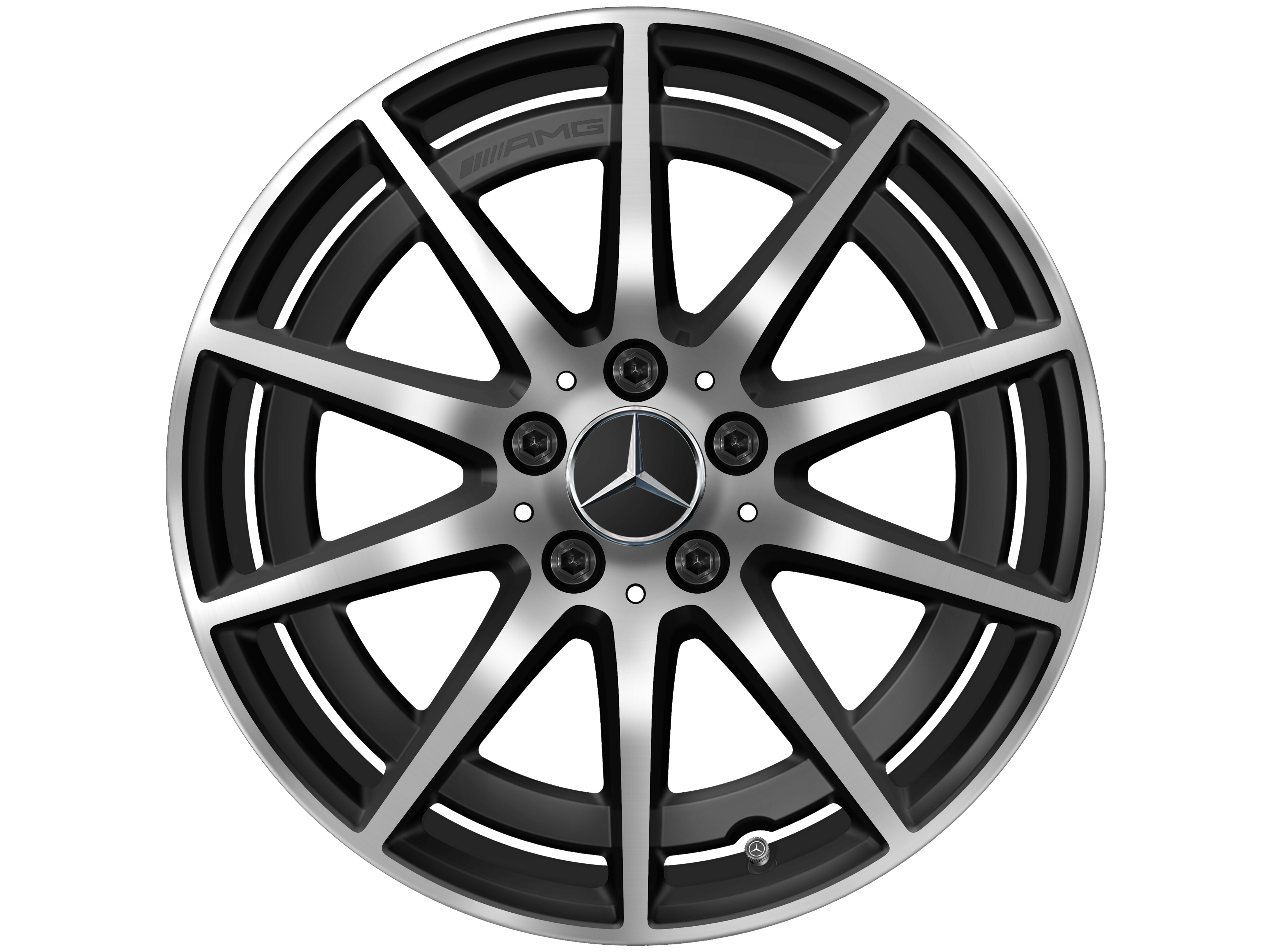 AMG 10-spoke wheel, 45.7 cm (18-inch) - 8,5 J x 18 ET 46, matt black, high-sheen