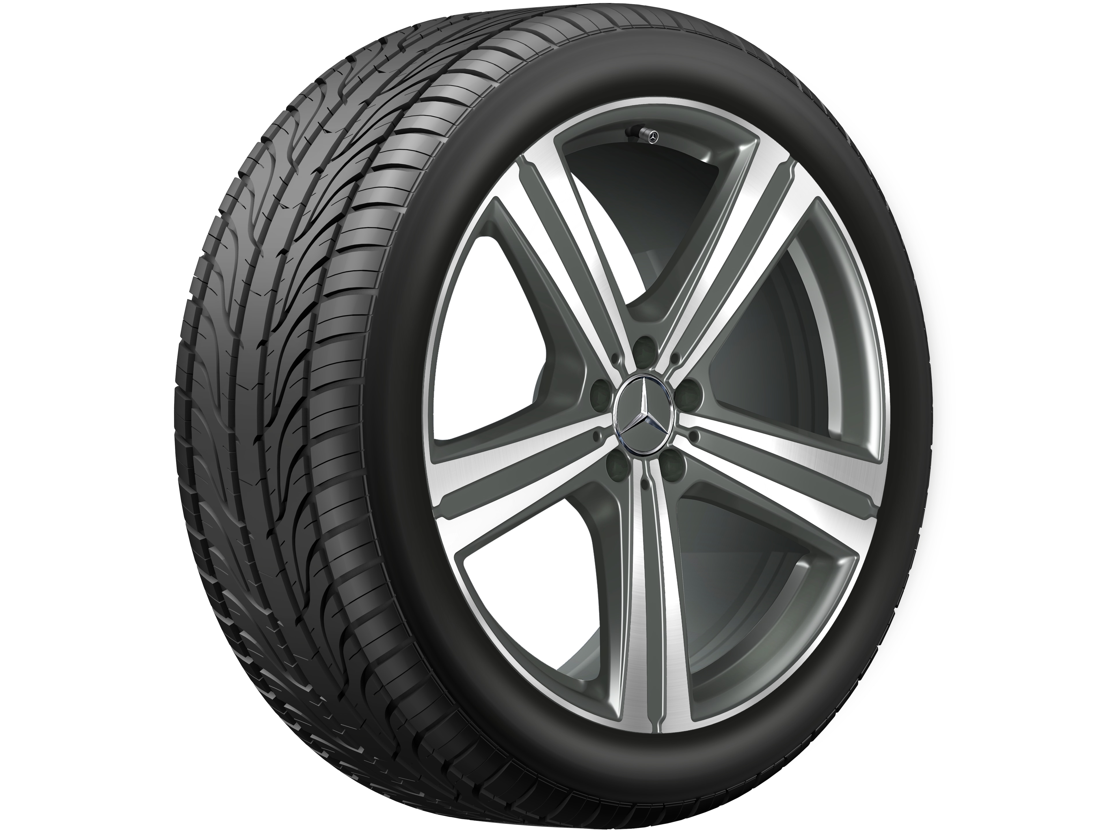 5-spoke wheel, 53.3 cm (21-inch), High-sheen finish - 10 J x 21 ET 54,6, matt himalaya grey, high-sheen