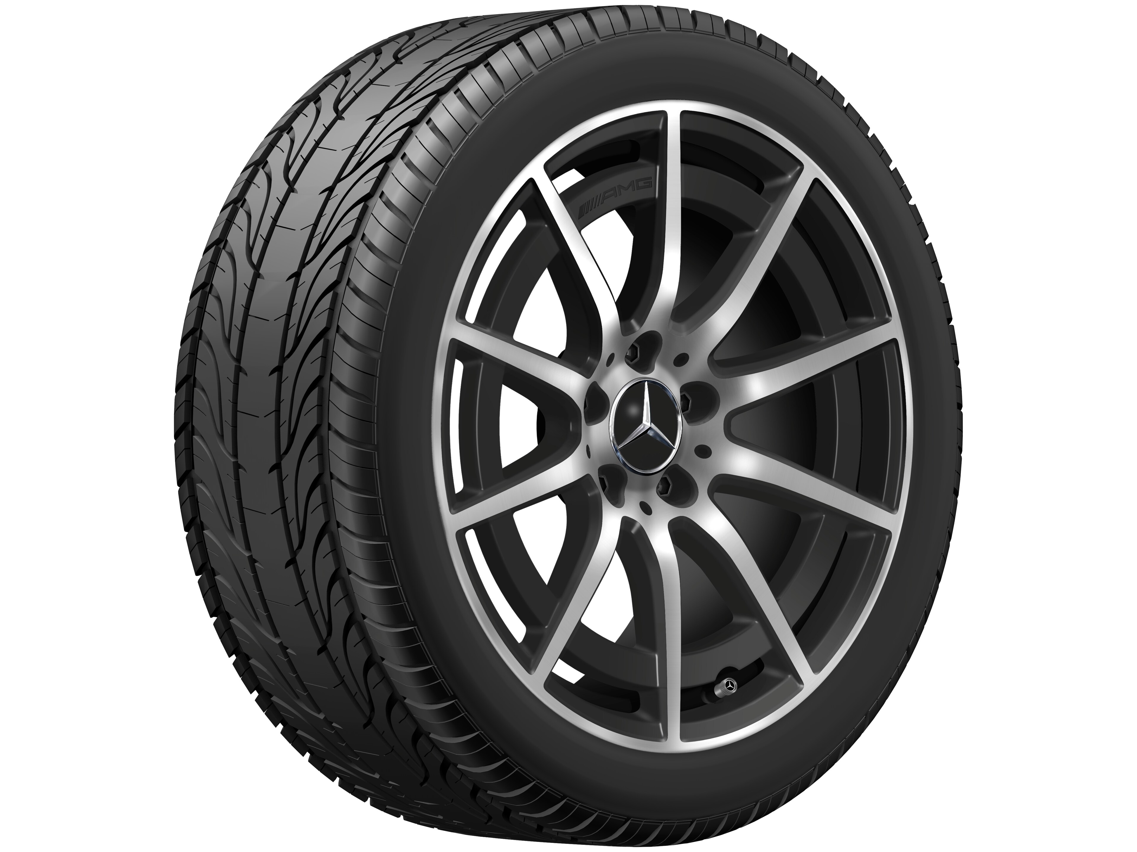 AMG 10-spoke wheel, 45.7 cm (18-inch) - 8,5 J x 18 ET 46, matt black, high-sheen
