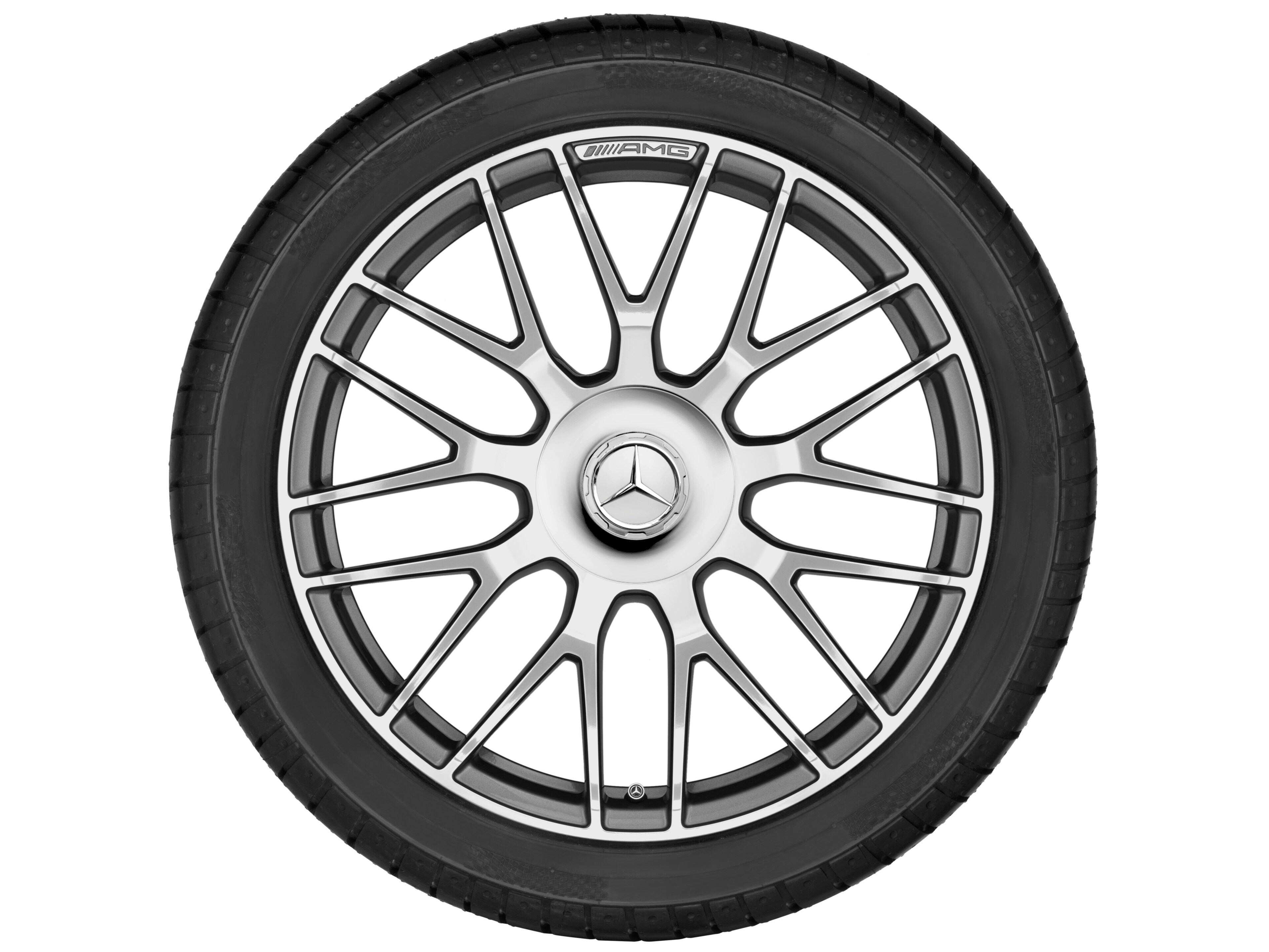 AMG forged wheel in cross-spoke design, 50.8 cm (20-inch) - 10,5 J x 20 ET 57, titanium grey, high-sheen