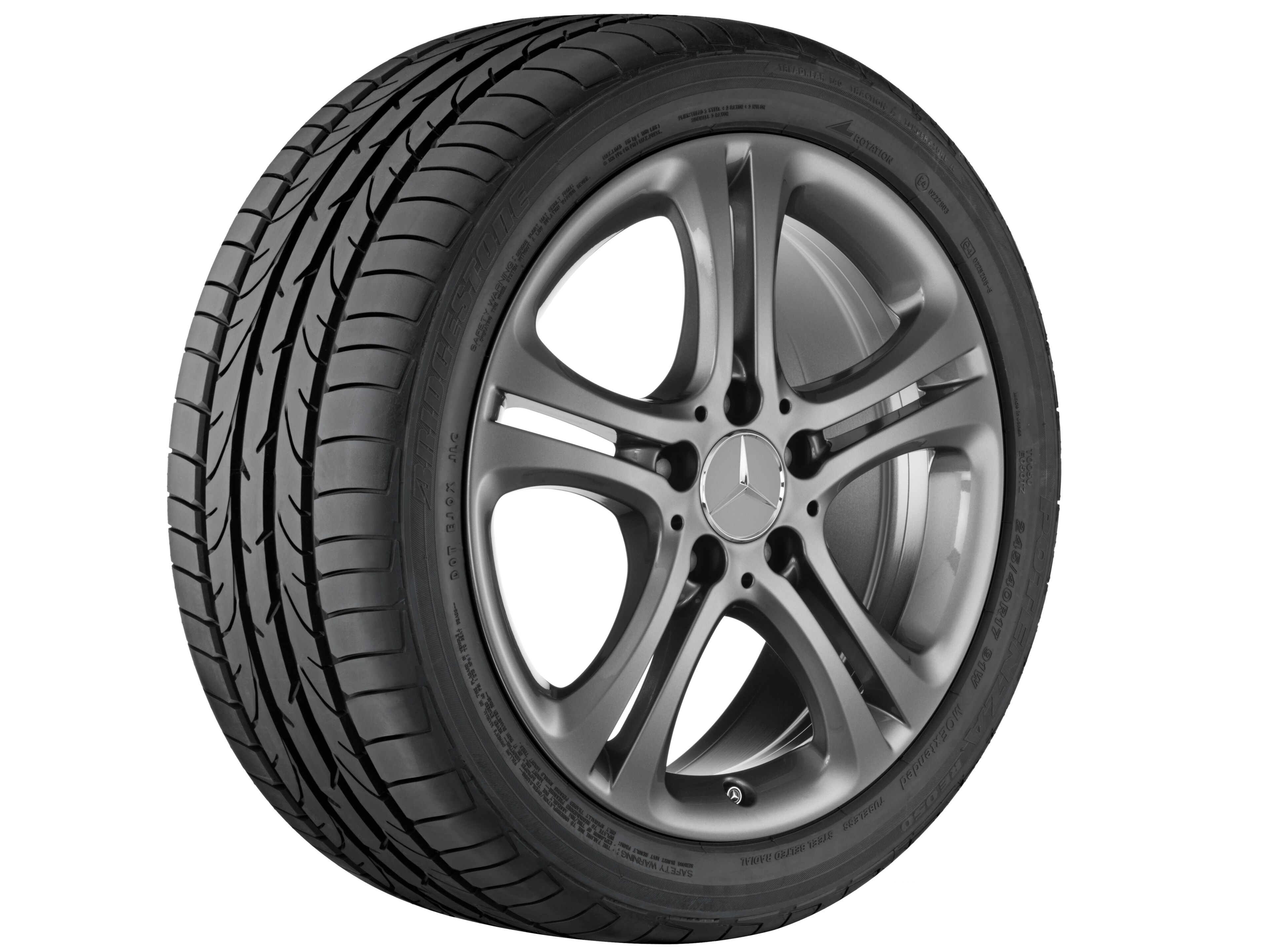5-twin-spoke wheel, 43.2 cm (17-inch) - 7,5 J x 17 ET 52,5, tremolite metallic, painted