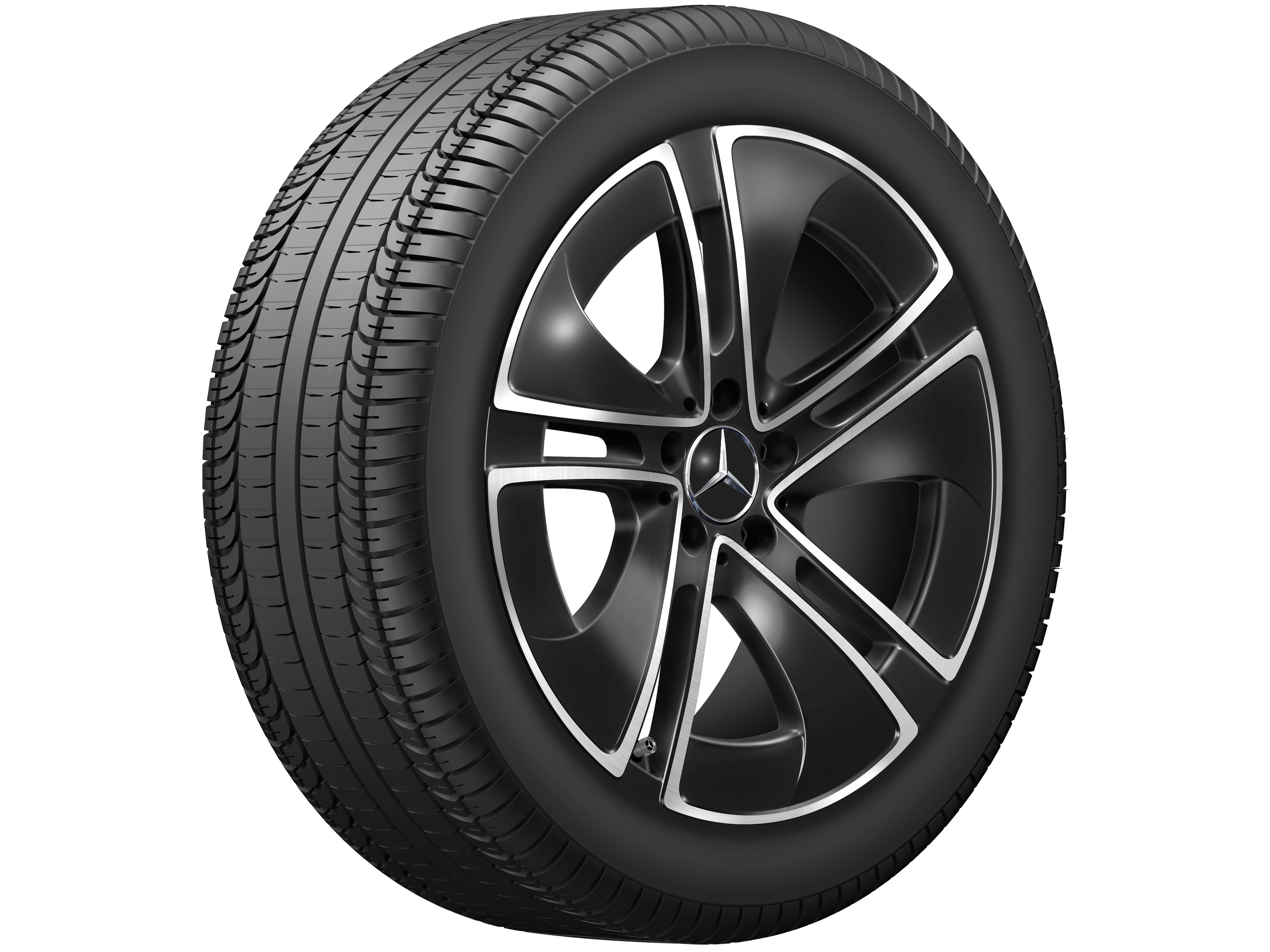 5-spoke wheel, Aero, 48.3 cm (19-inch) - 9 J x 19 ET 60,5, black, high-sheen