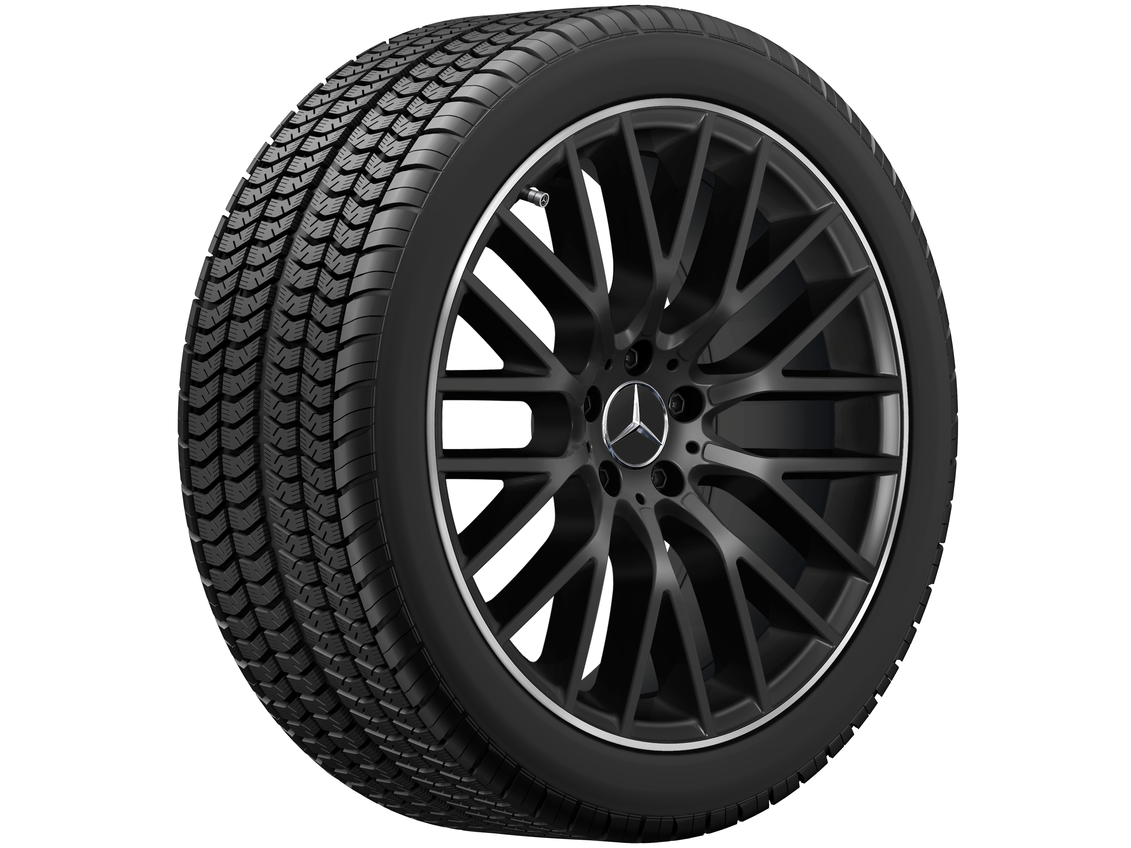 Y-spoke wheel, 50.8 cm (20-inch), High-sheen rim flange - 9 J x 20 ET 34, matt black, high-sheen