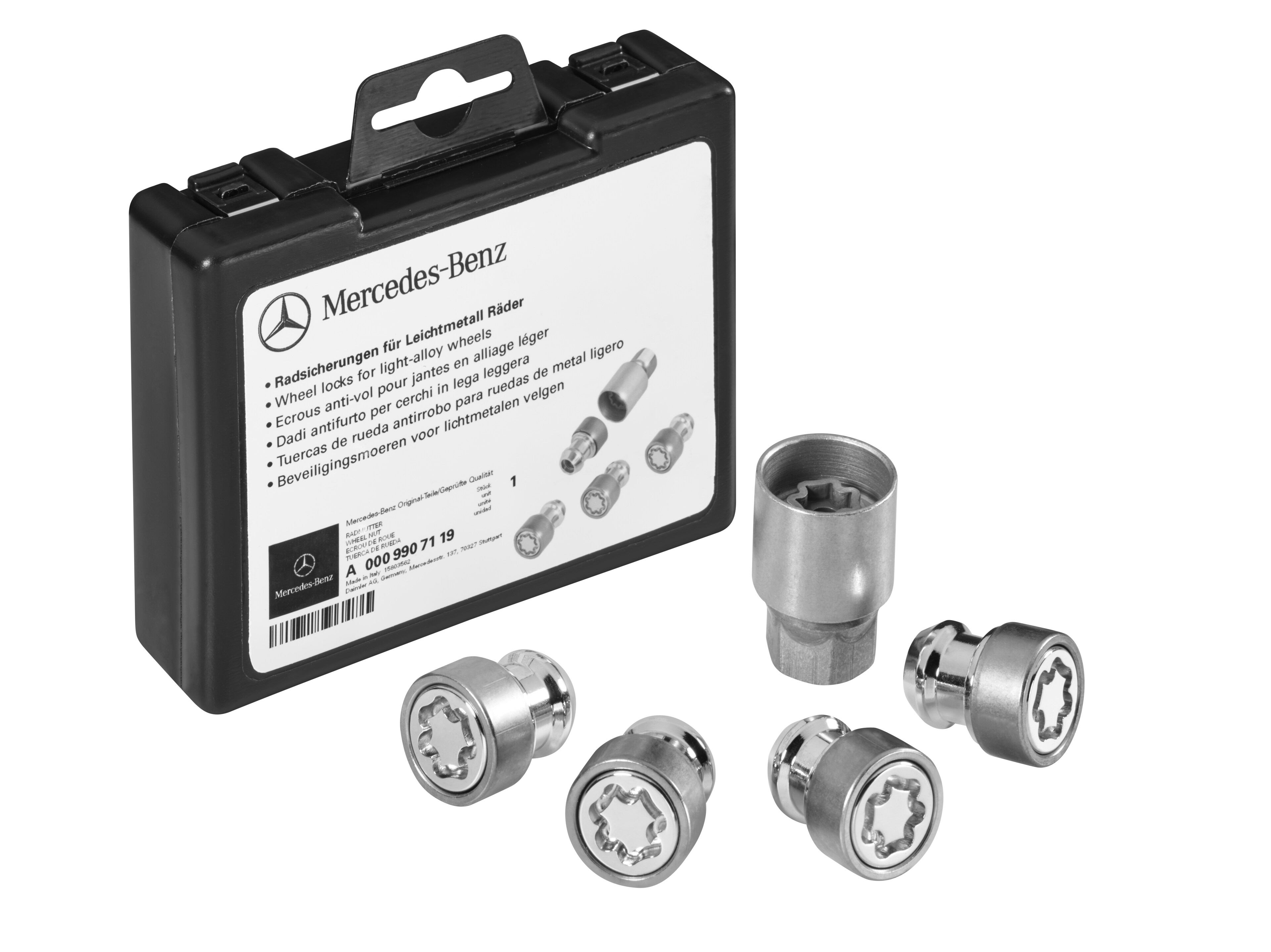 Rim lock set, For light-alloy wheels - silver-coloured