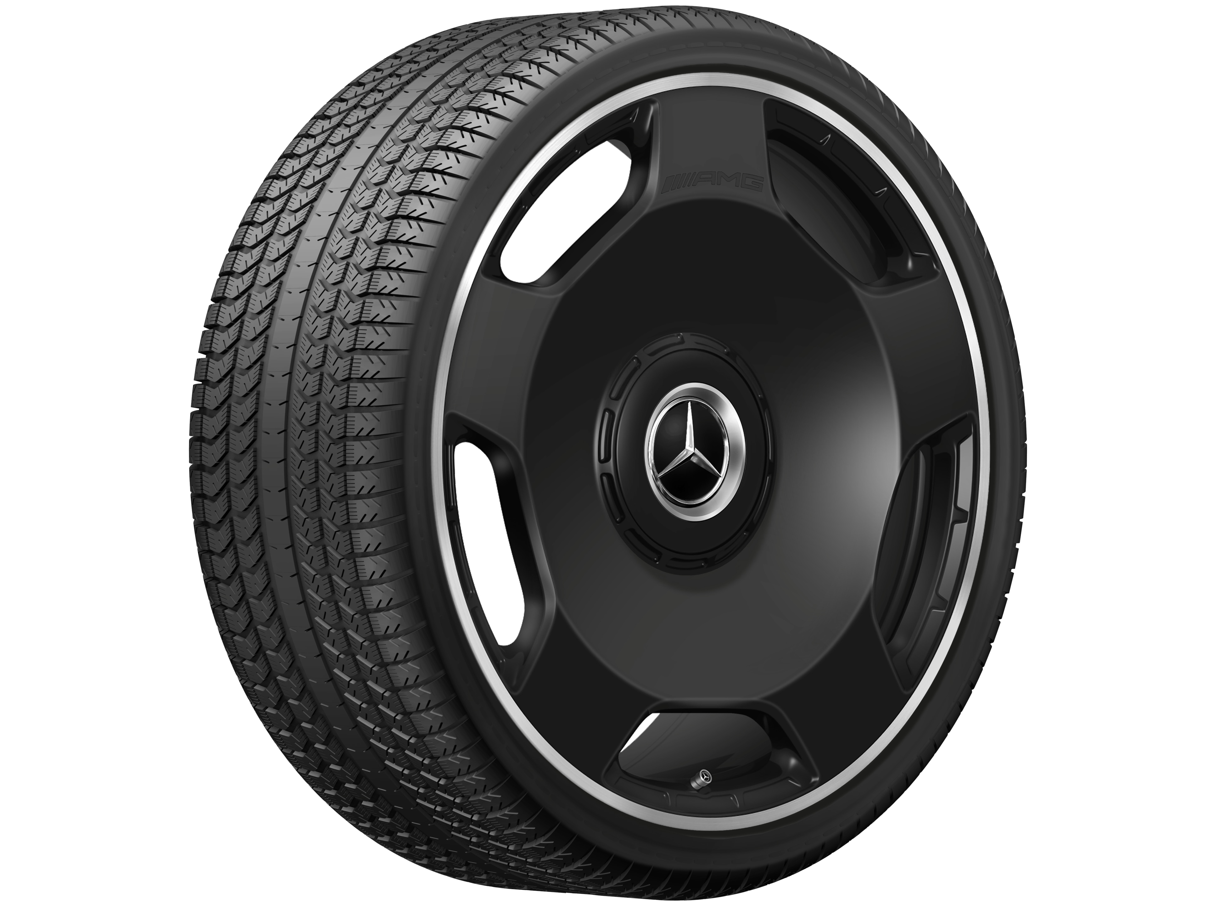 AMG forged wheel in a 5-hole design, 58.4 cm (23-inch), High-sheen rim flange - 10 J x 23 ET 45, matt black, high-sheen rim flange