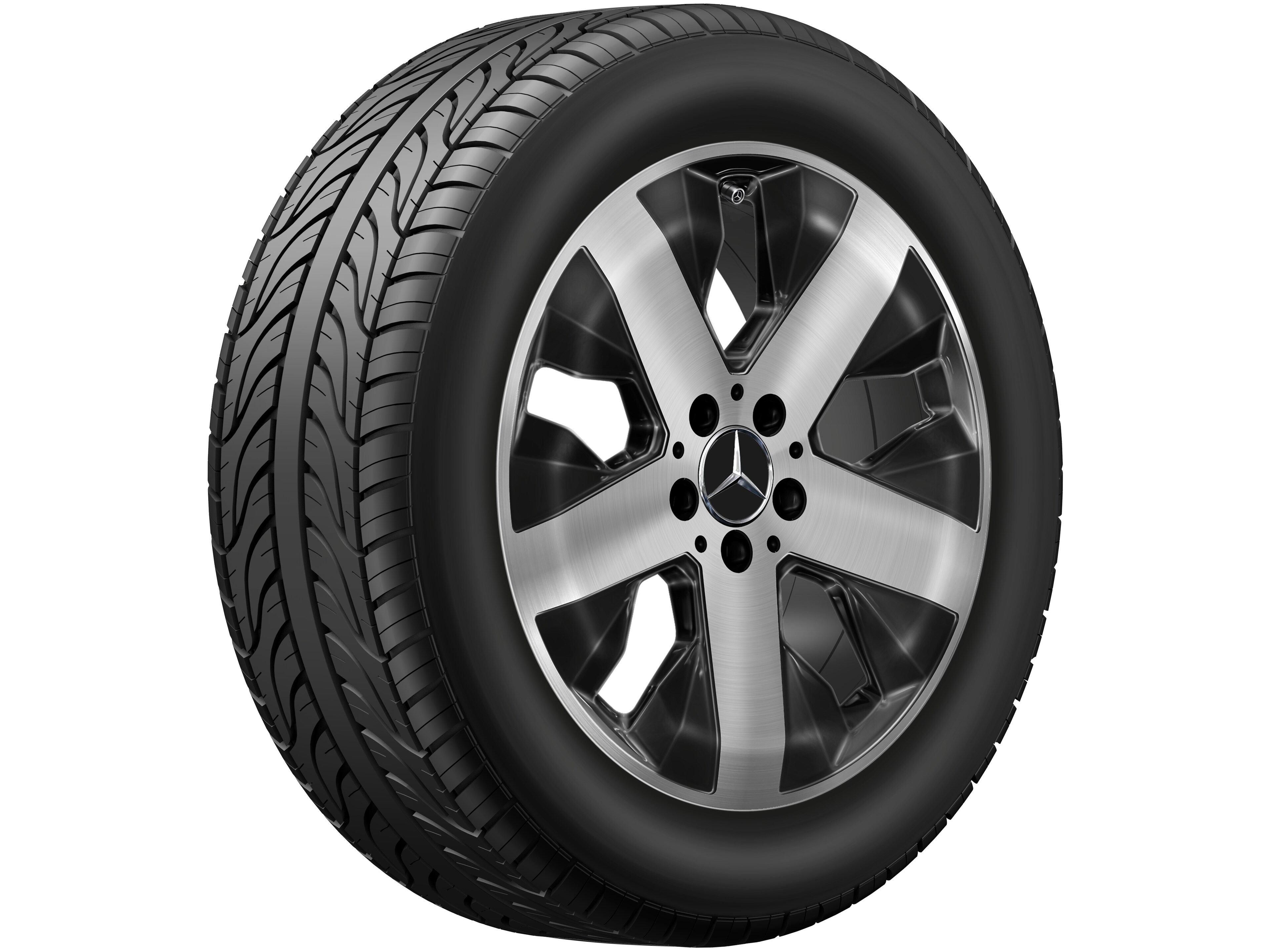 5-spoke wheel, 45.7 cm (18-inch) - 7,5 J x 18 ET 53, black, high-sheen
