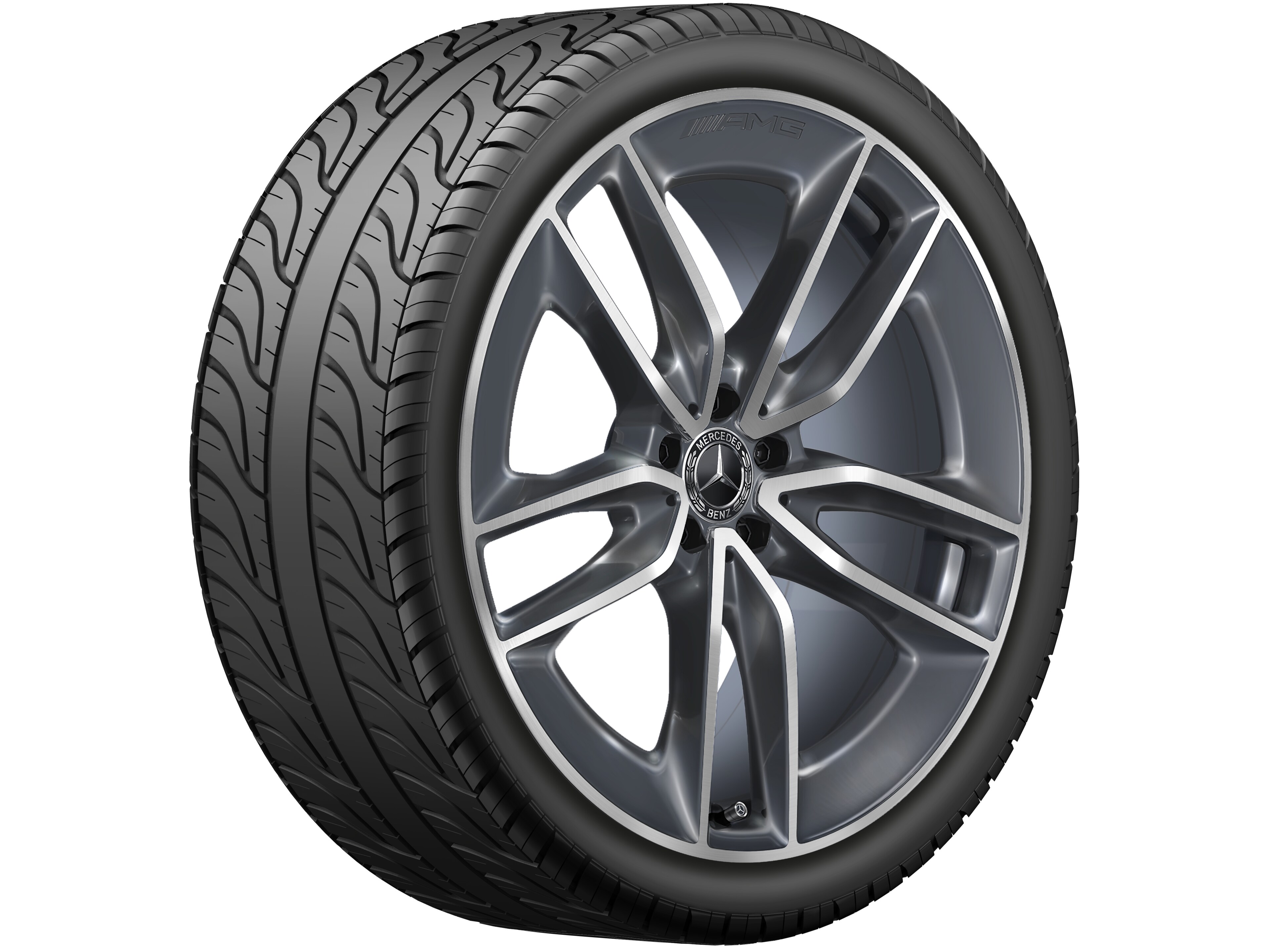 AMG 5-twin-spoke wheel, 55.9 cm (22-inch) - 11 J x 22 ET 50, tremolite metallic, high-sheen
