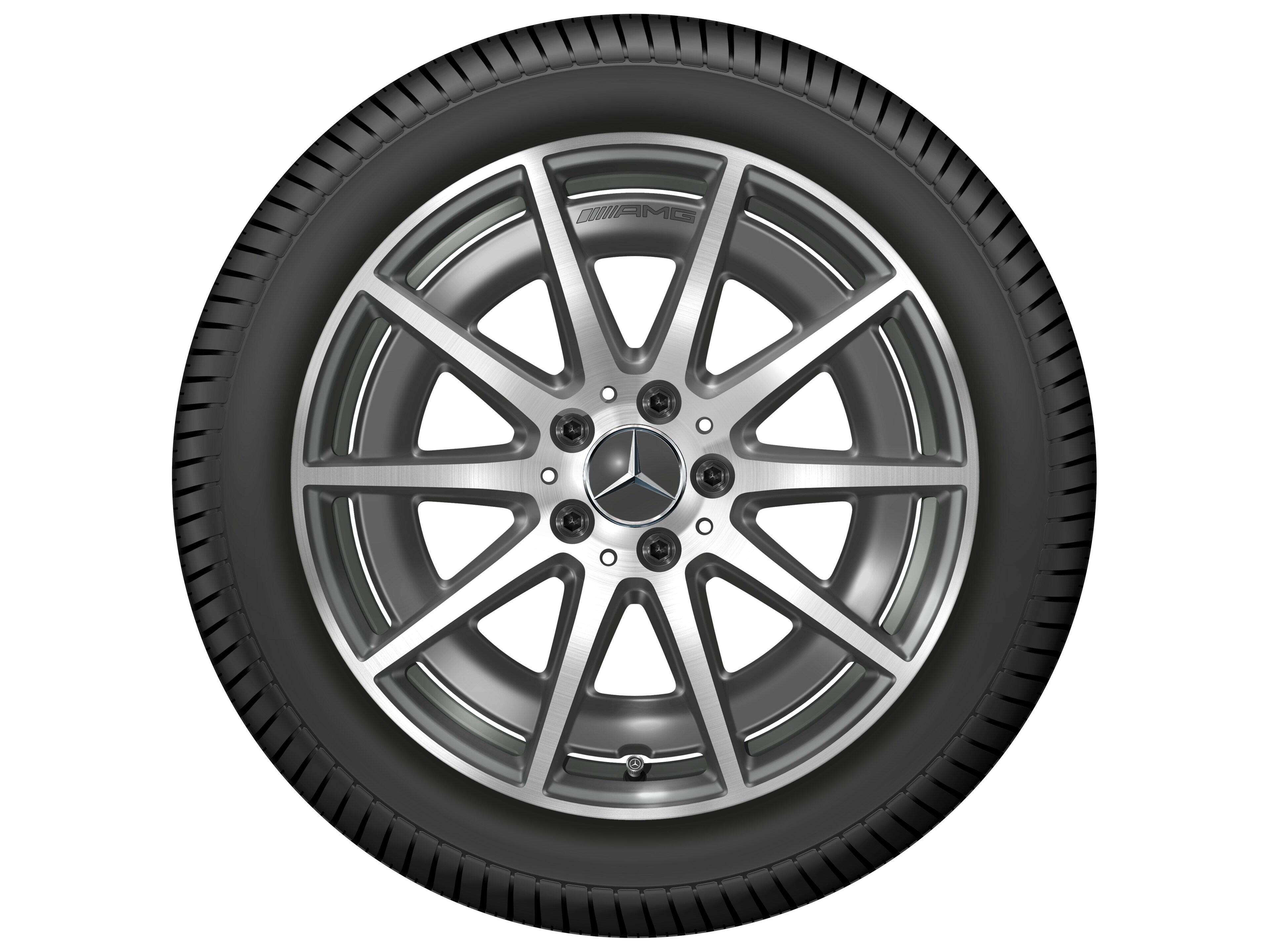 AMG 10-spoke wheel, 45.7 cm (18-inch) - 8 J x 18 ET 43,1, tantalite grey, high-sheen