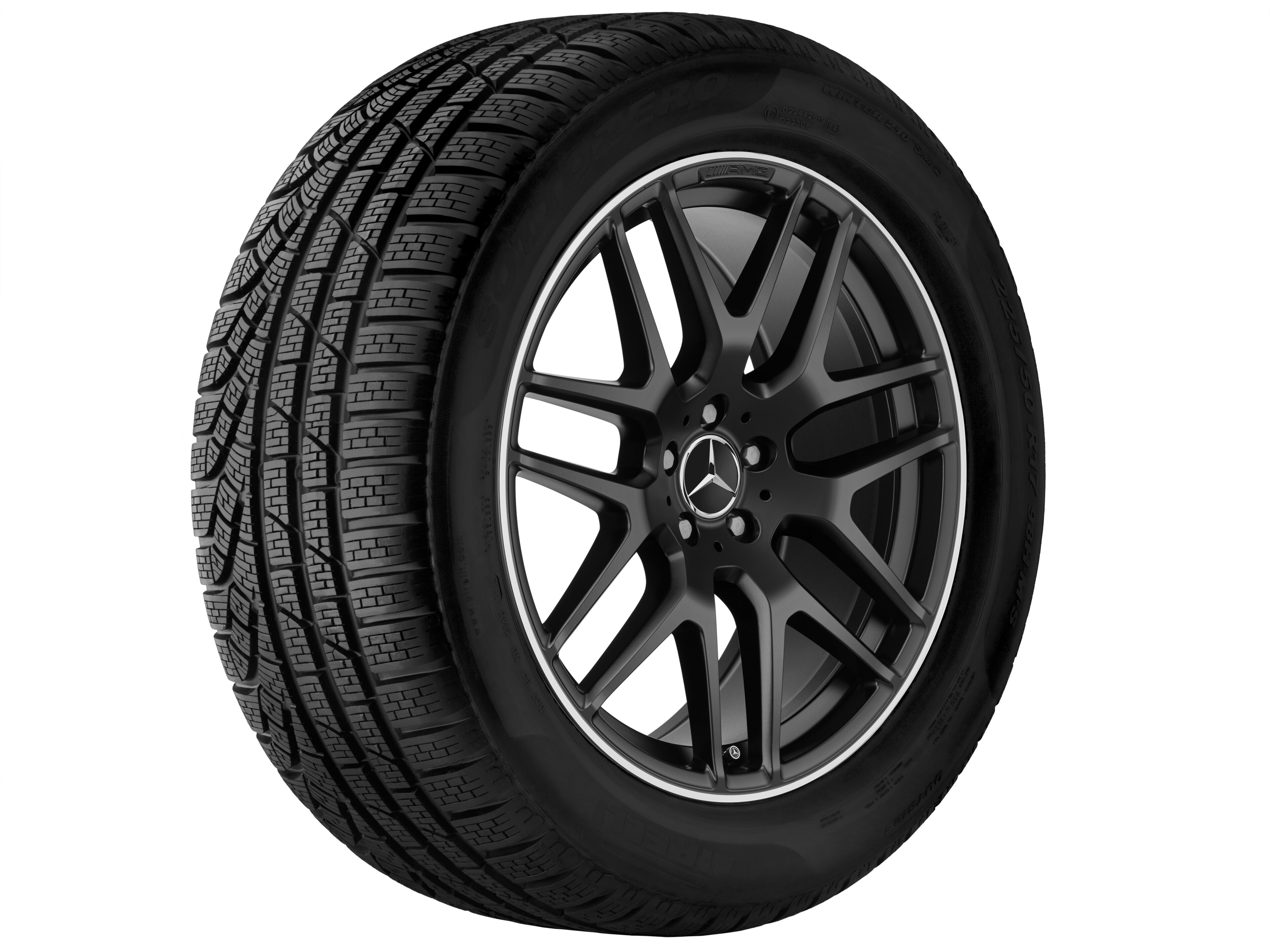 AMG light-alloy wheel, in cross-spoke design, 53.3 cm (21-inch), High-sheen rim flange - 10 J x 21 ET 46, matt black, high-sheen rim flange