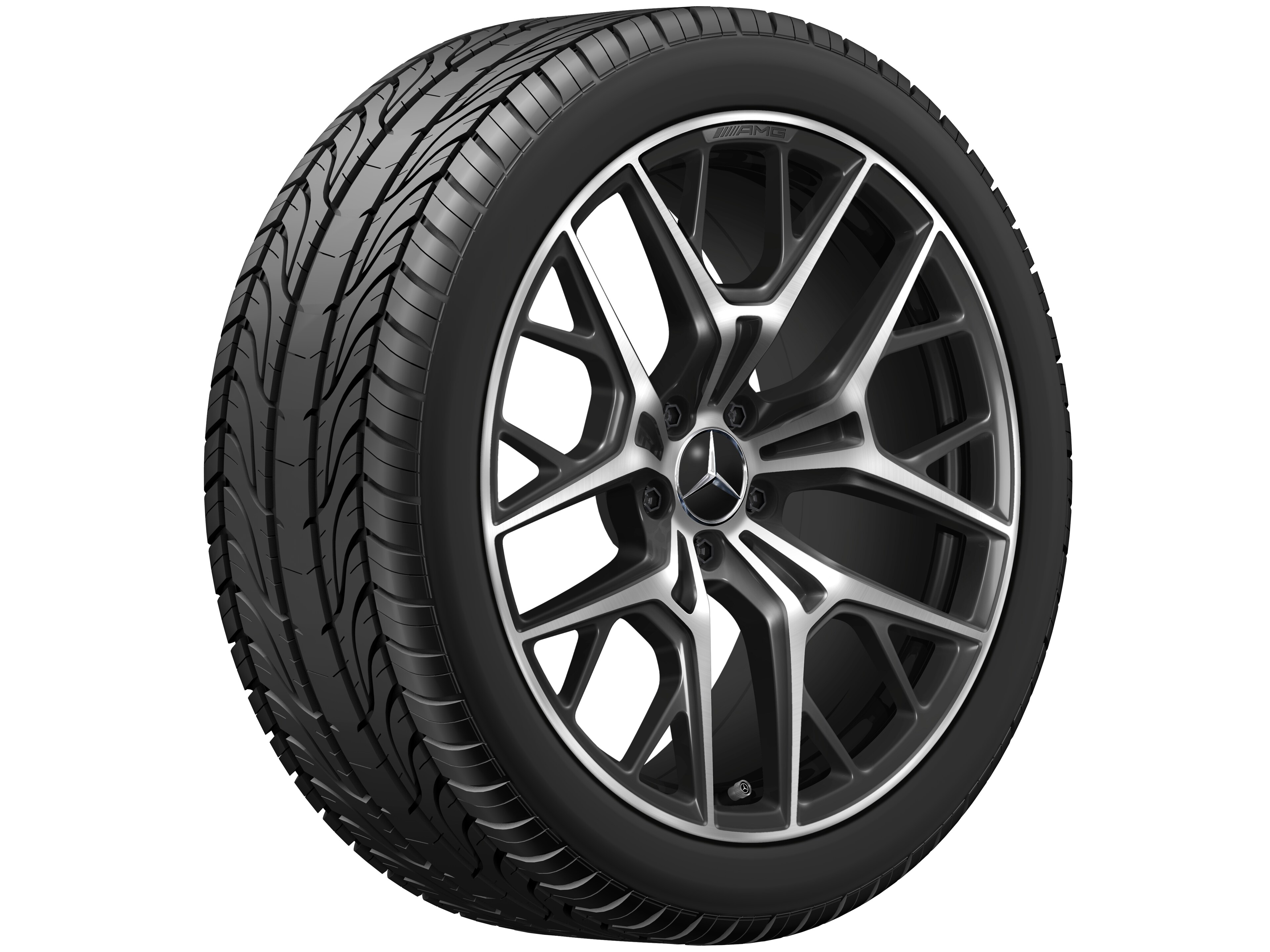 AMG light-alloy wheel, in cross-spoke design, 50.8 cm (20-inch) - 9 J x 20 ET 32, black, high-sheen