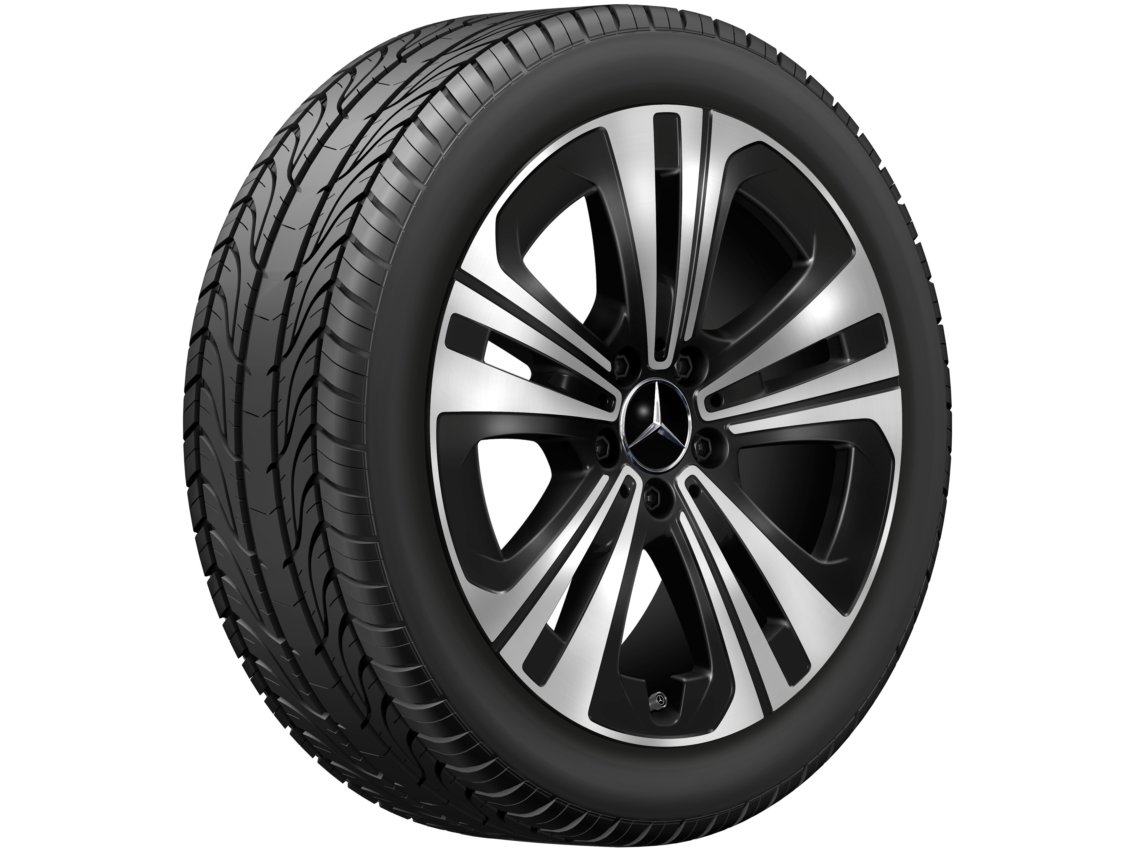 5-twin-spoke wheel, Aero, 45.7 cm (18-inch) - 7,5 J x 18 ET 48,4, black, high-sheen