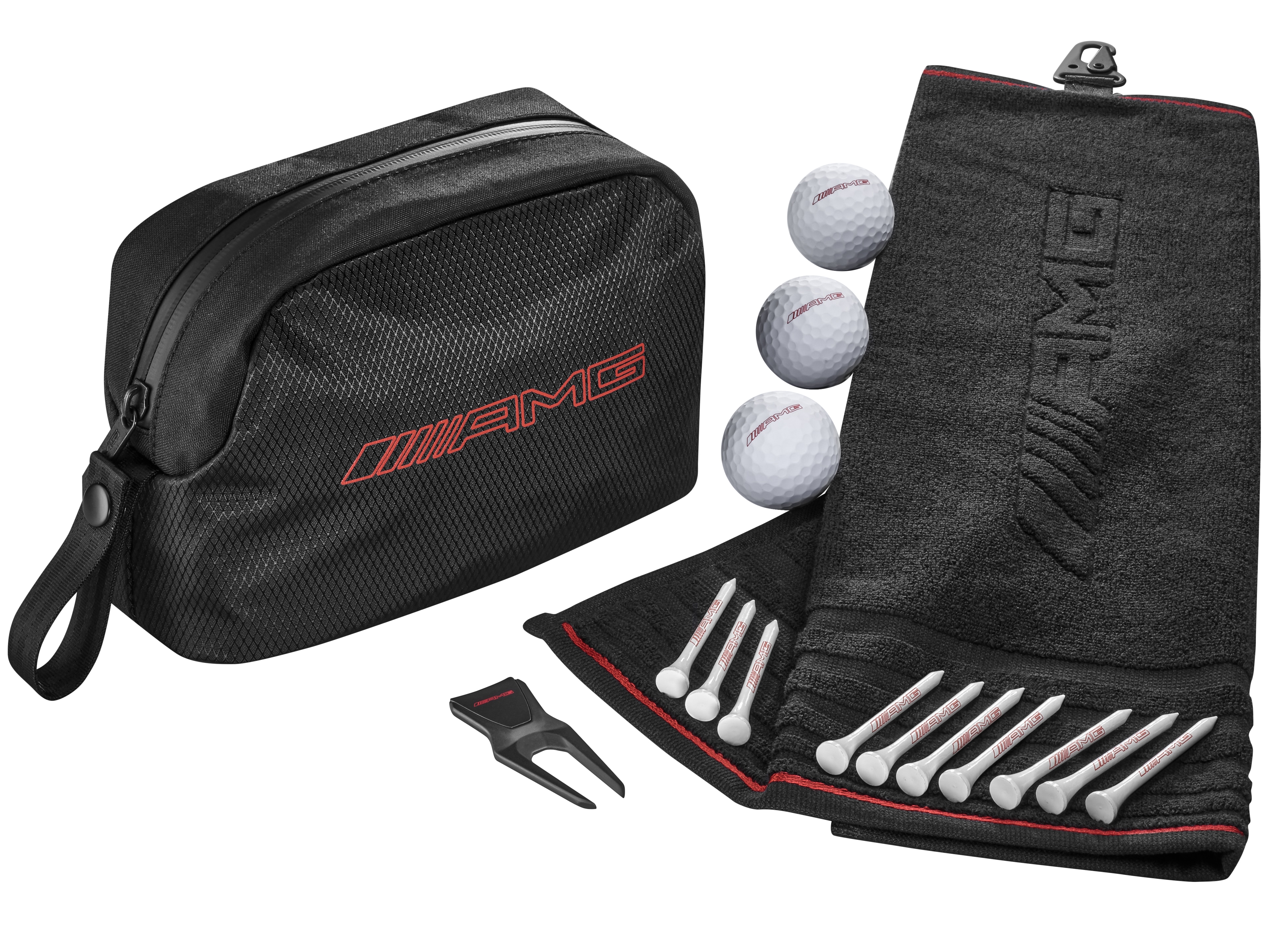 AMG Golf-Geschenkset - schwarz, Polyamid