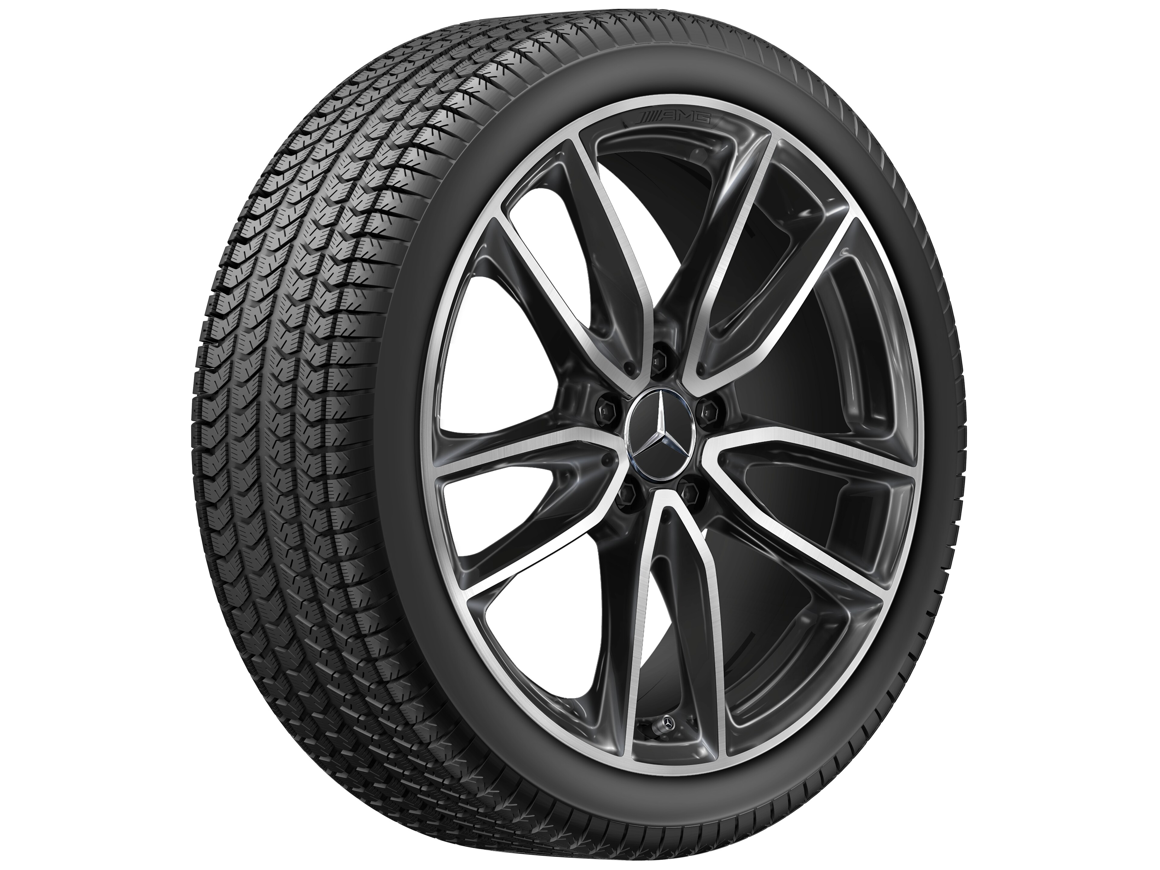 AMG 5-twin-spoke wheel, 48.3 cm (19-inch) - 7,5 J x 19 ET 49, black, high-sheen