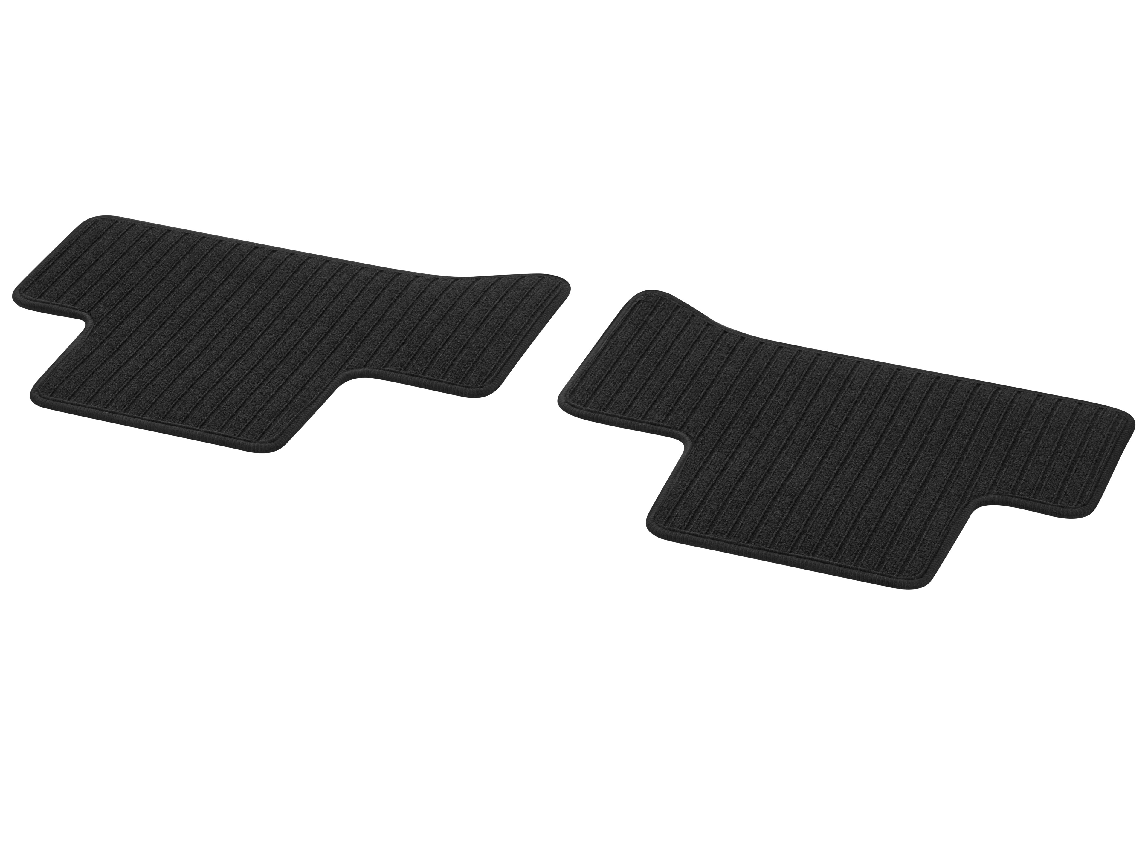 Ribbed mats, CLASSIC, Rear, Set of 2 - LHD/RHD, black