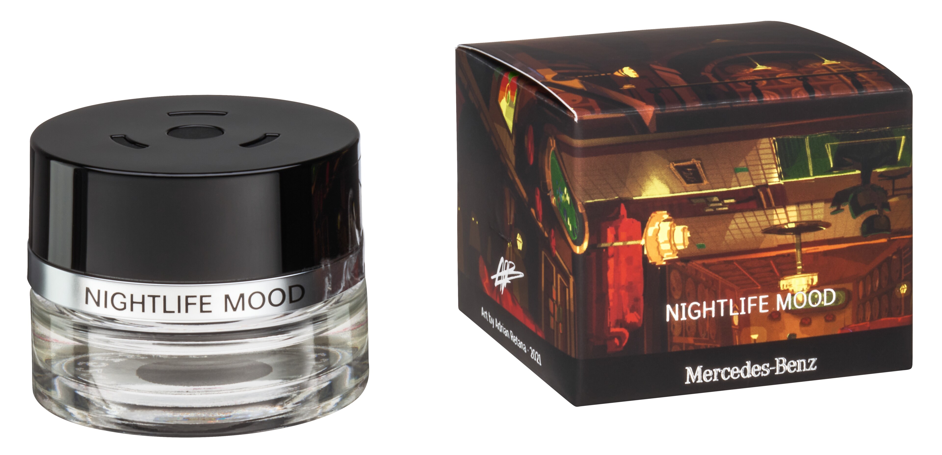 Flacon, NIGHTLIFE MOOD - transparent / black, Glass, 15 ml
