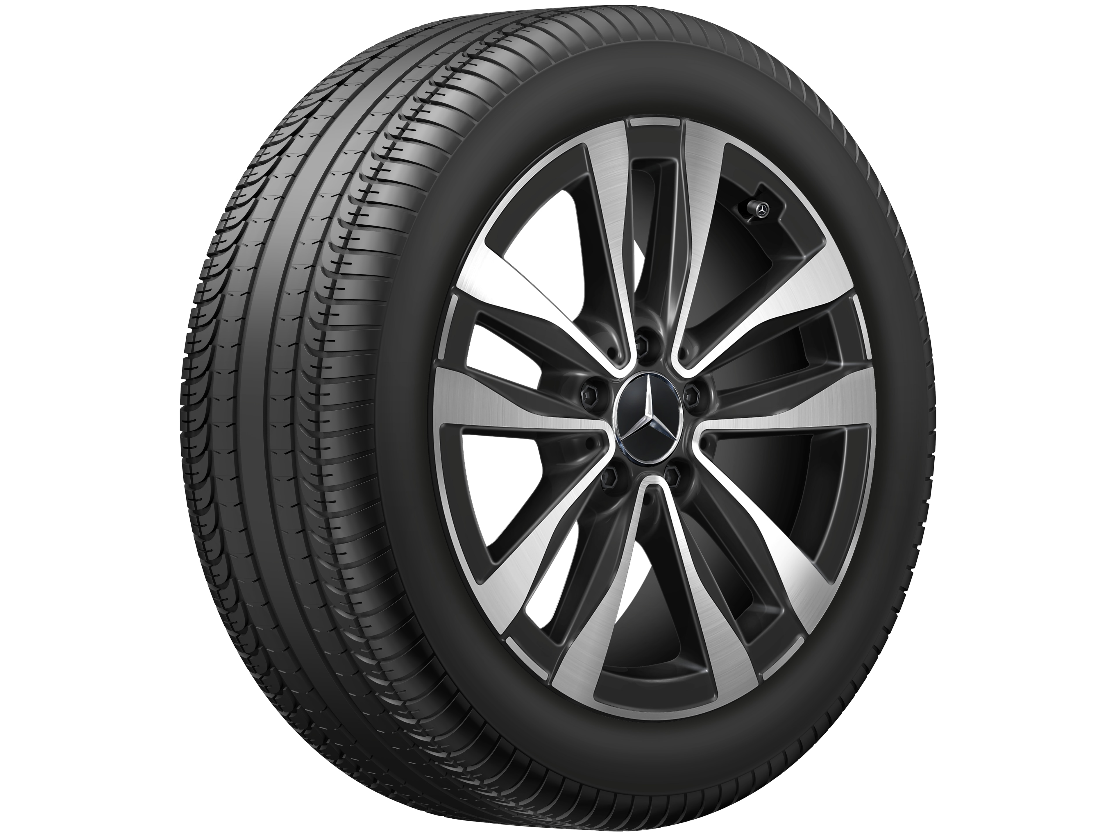 5-twin-spoke wheel, Aero, 43.2 cm (17-inch), High-sheen finish - 8 J x 17 ET 49,5, black, high-sheen