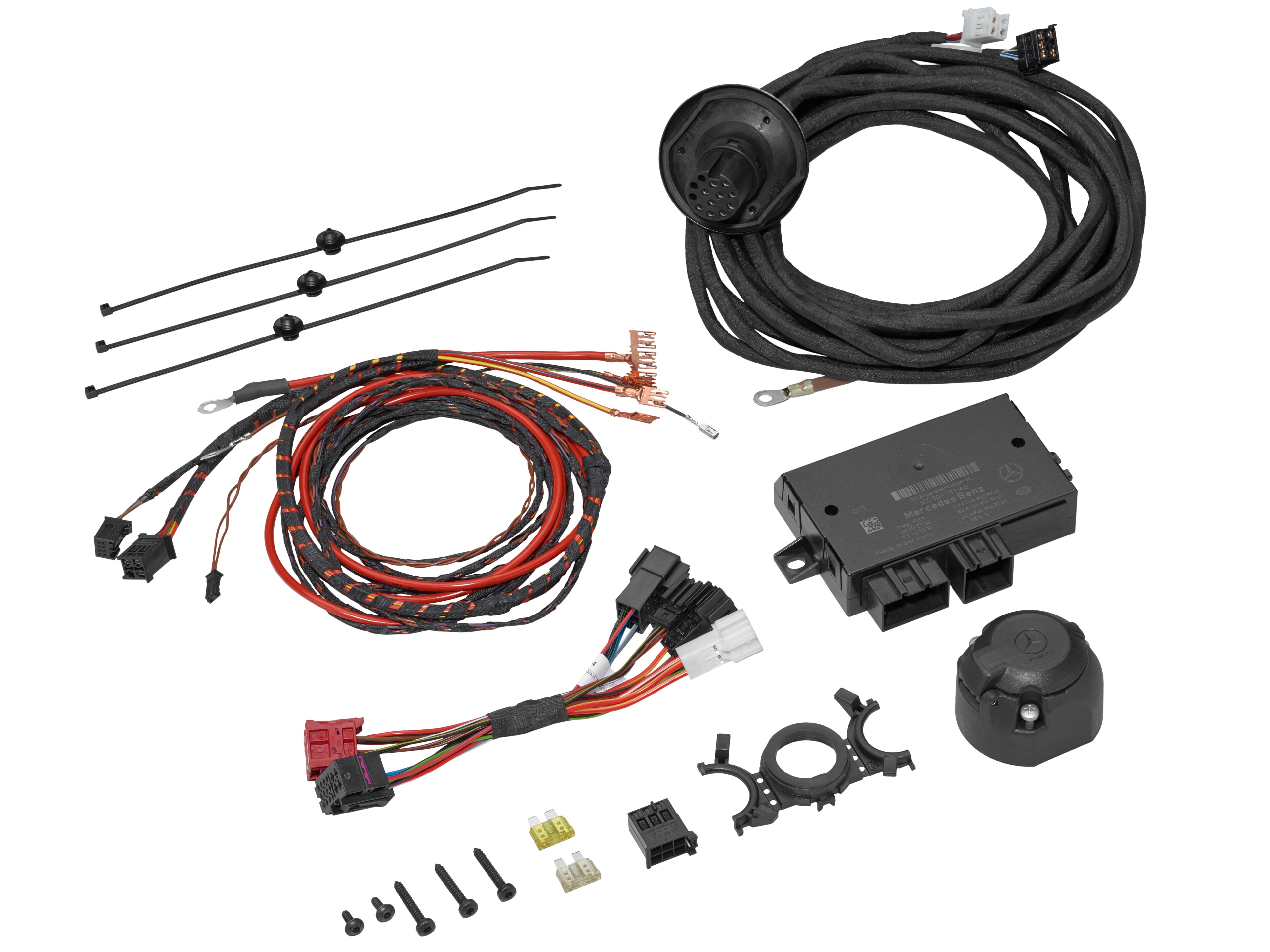 Electrical kit for trailer hitch, Electrical installation kit, LED, for models w/o ex factory Code E57 - black