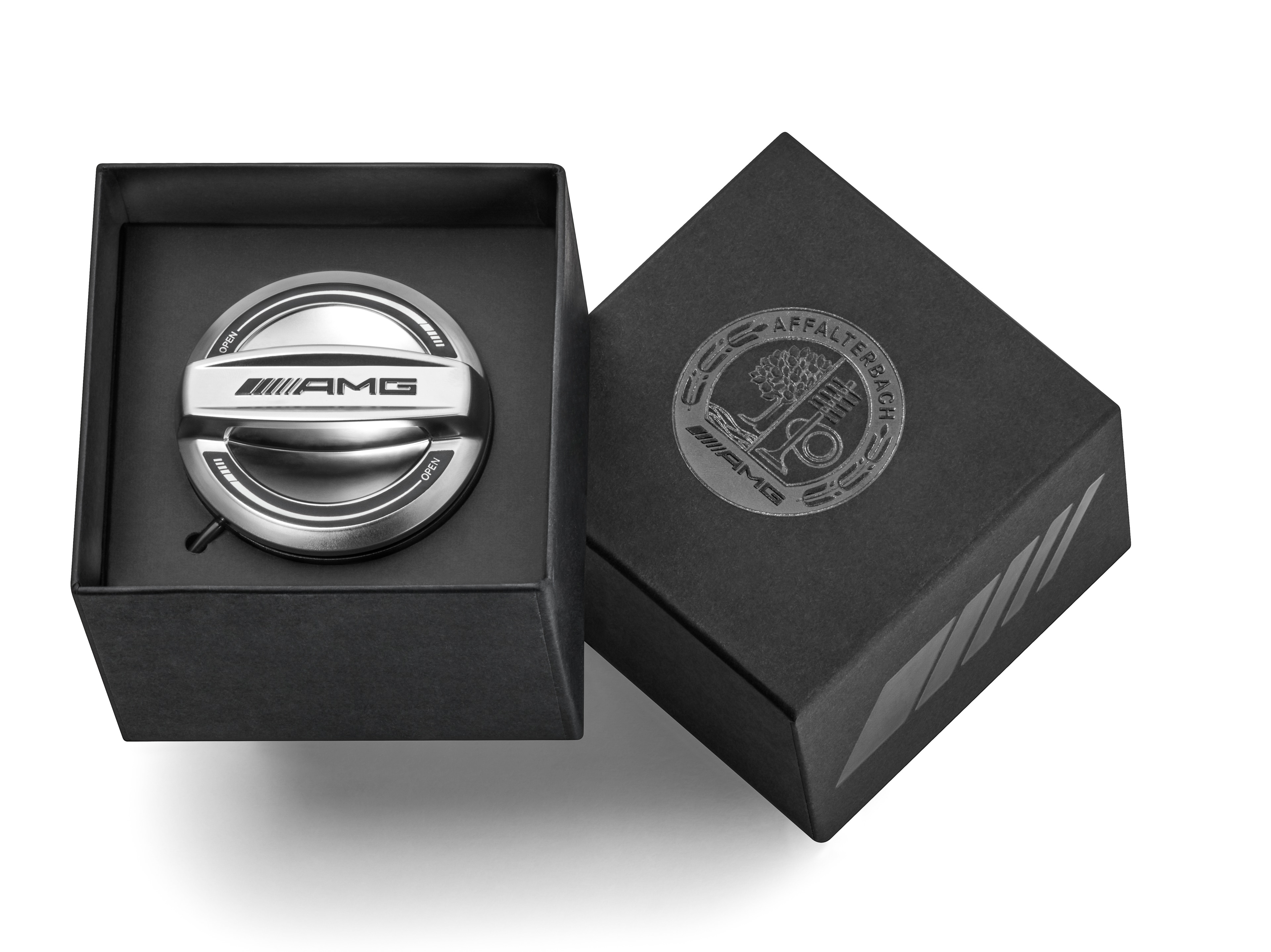 AMG fuel filler cap - chrome shadow, Plastic