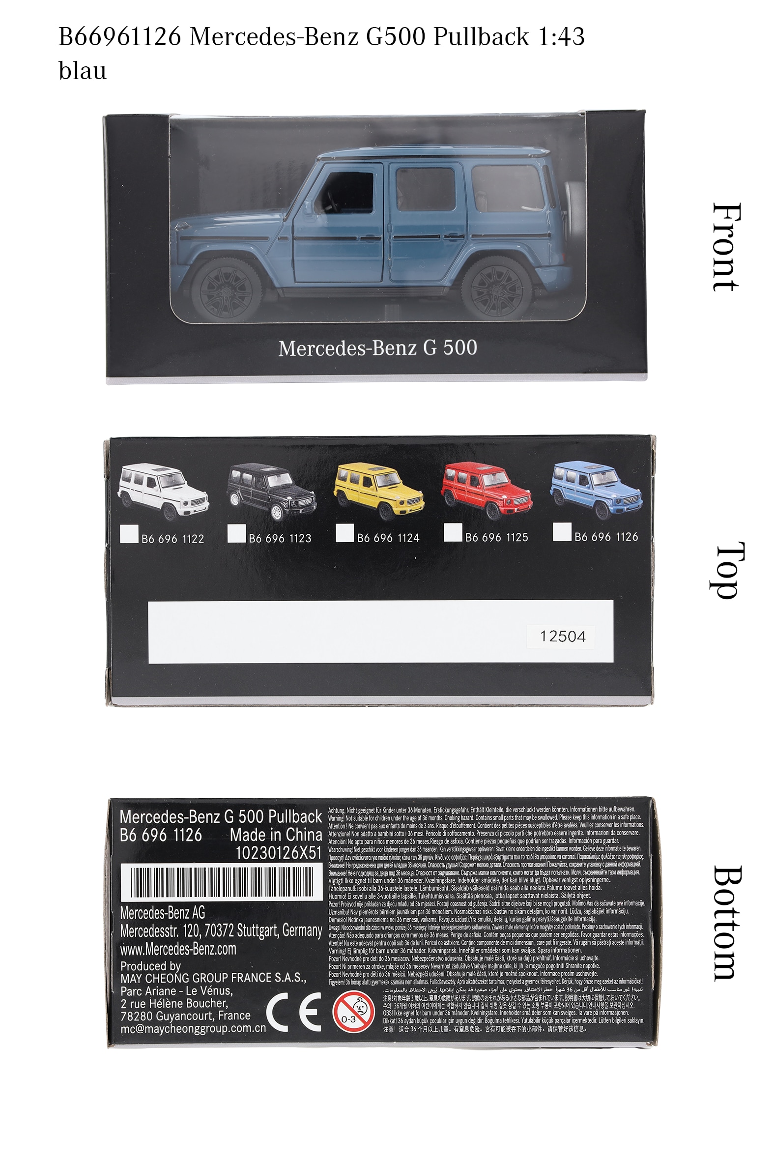 G-Class, Cross-Country Vehicle, W465, Pullback - MANUFAKTUR vintage blue non-metallic, Heinrich Bauer, 1:43