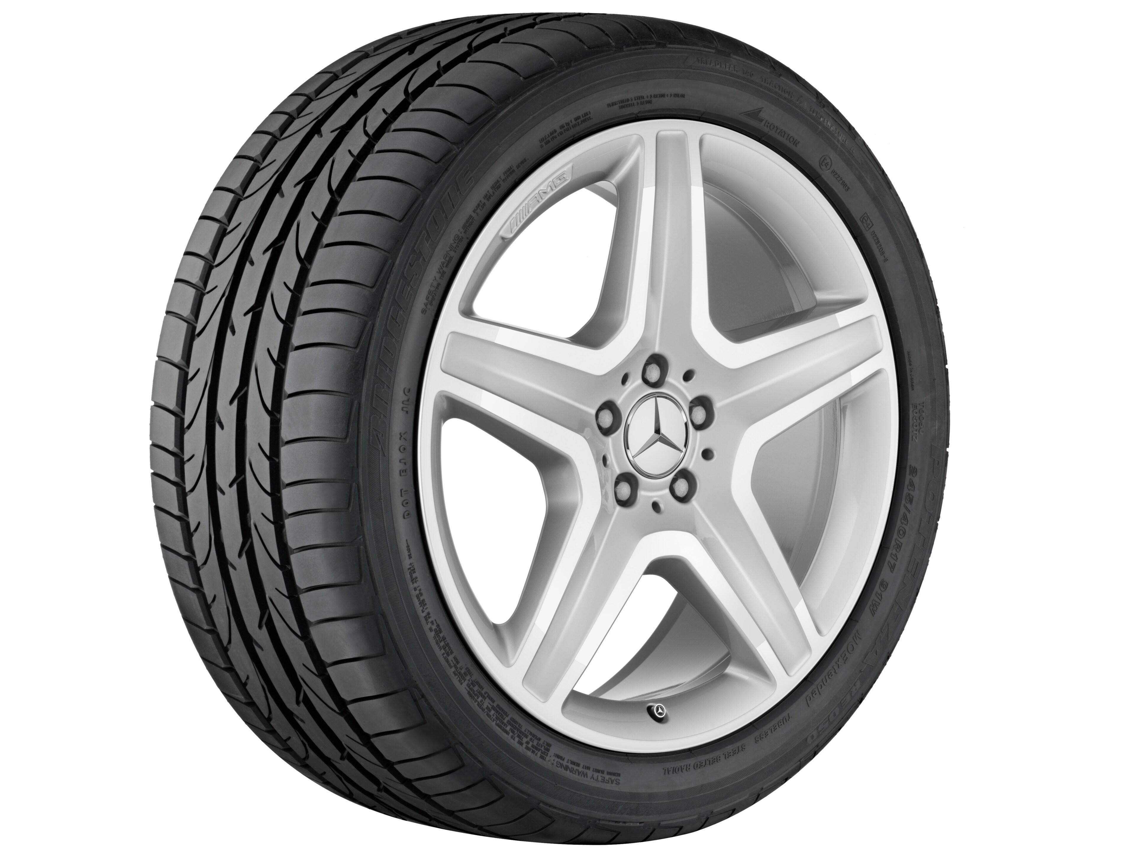 AMG 5-spoke wheel, 50.8 cm (20-inch) - 9 J x 20 ET 57, silver-coloured, high-sheen
